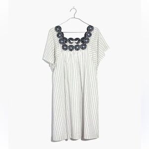 Madewell Butterfly Striped White and Blue Dress